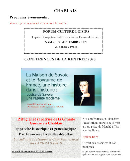 La Maison de Savoie et le Royaume de France, une histoire dans l'histoire : Louise de Savoie, une régente moderne - 5 septembre 2020